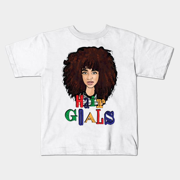 Hair Goals - Kinky, Curly & Nappy Kids T-Shirt by NaturallyBlack